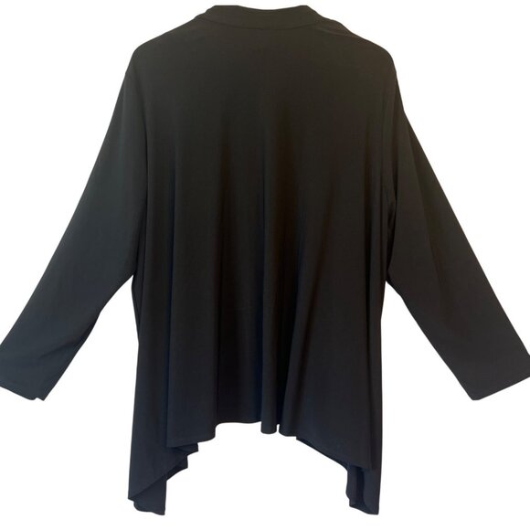 MSK Women’s Black Open Front Cardigan Jacket 3X 95% Polyester 5% Spandex NWT - Picture 2 of 14